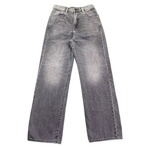 G-Star Raw Tedie Ultra High Straight Jeans Grey Faded Black Sz 26 Grunge Western